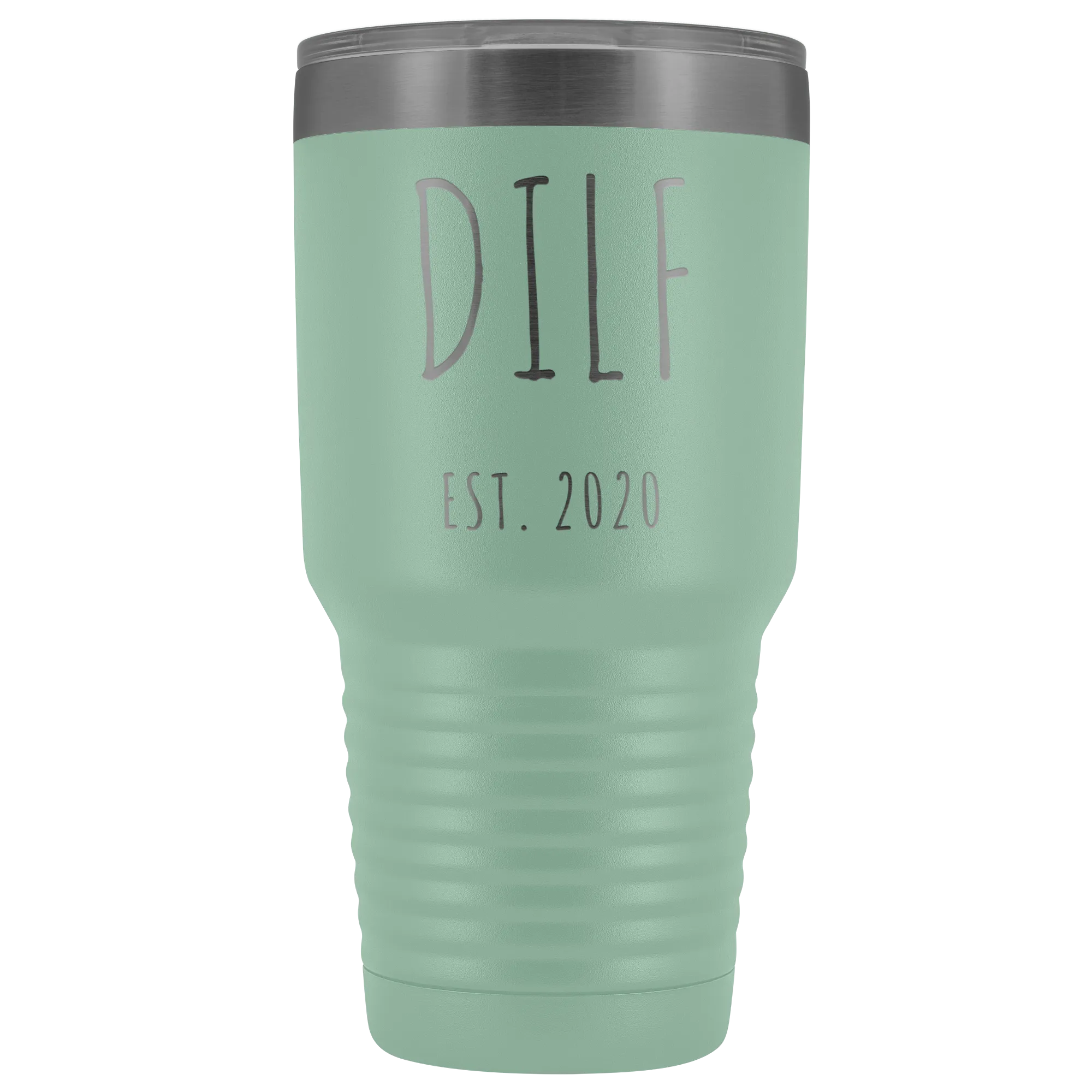DILF Mug Present For New Dad Gifts Funny New Father Est 2020 Tumbler Metal Insulated Hot Cold Travel Coffee Cup 30oz BPA Free