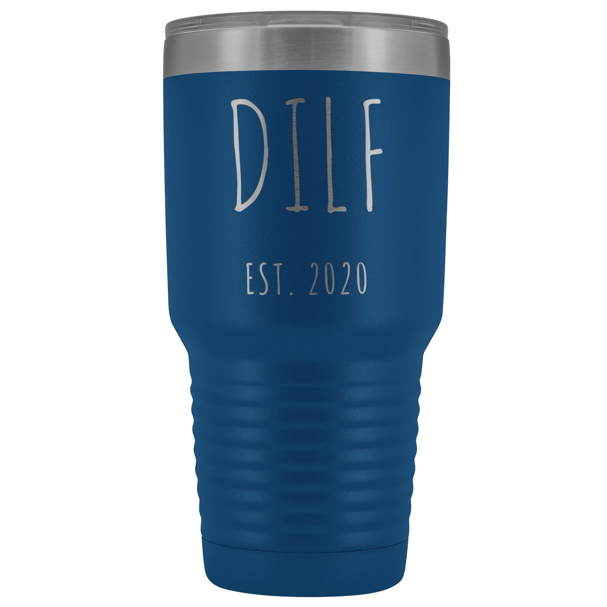 DILF Mug Present For New Dad Gifts Funny New Father Est 2020 Tumbler Metal Insulated Hot Cold Travel Coffee Cup 30oz BPA Free