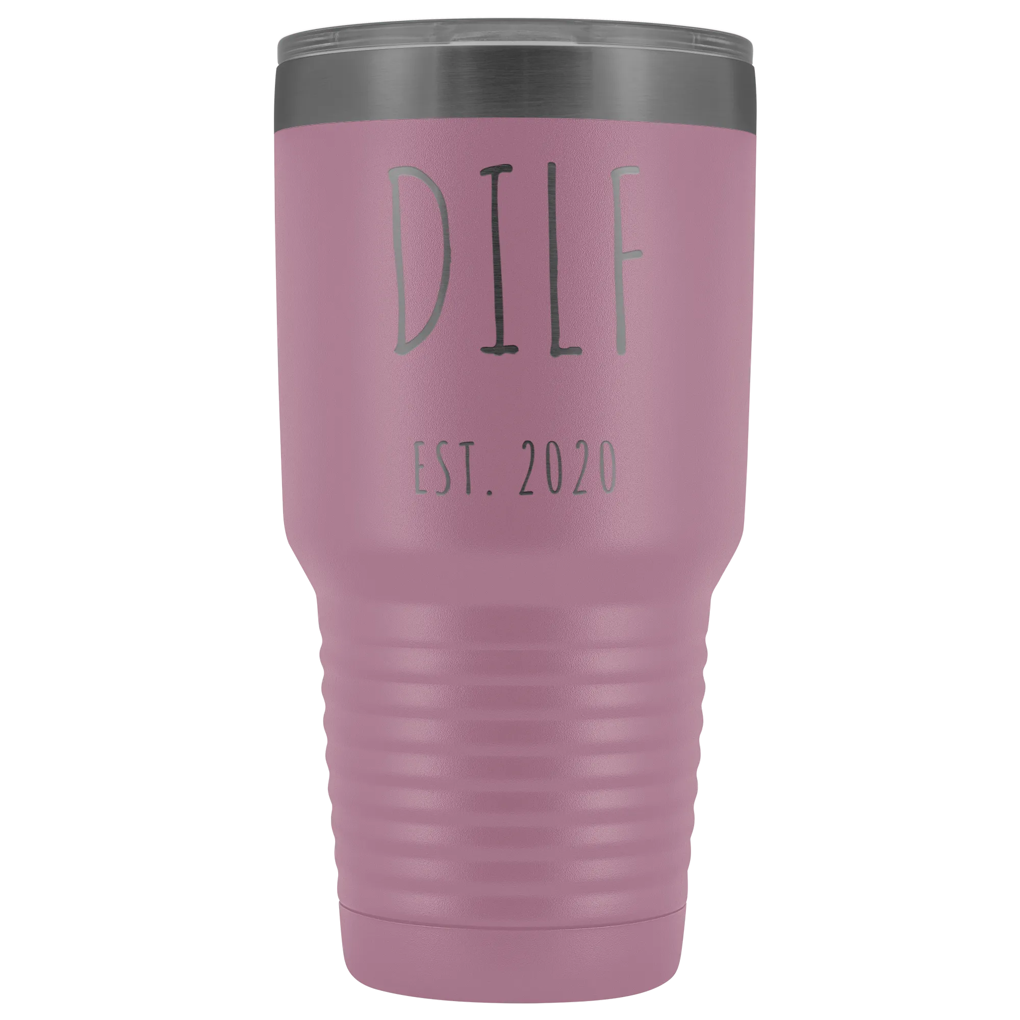 DILF Mug Present For New Dad Gifts Funny New Father Est 2020 Tumbler Metal Insulated Hot Cold Travel Coffee Cup 30oz BPA Free