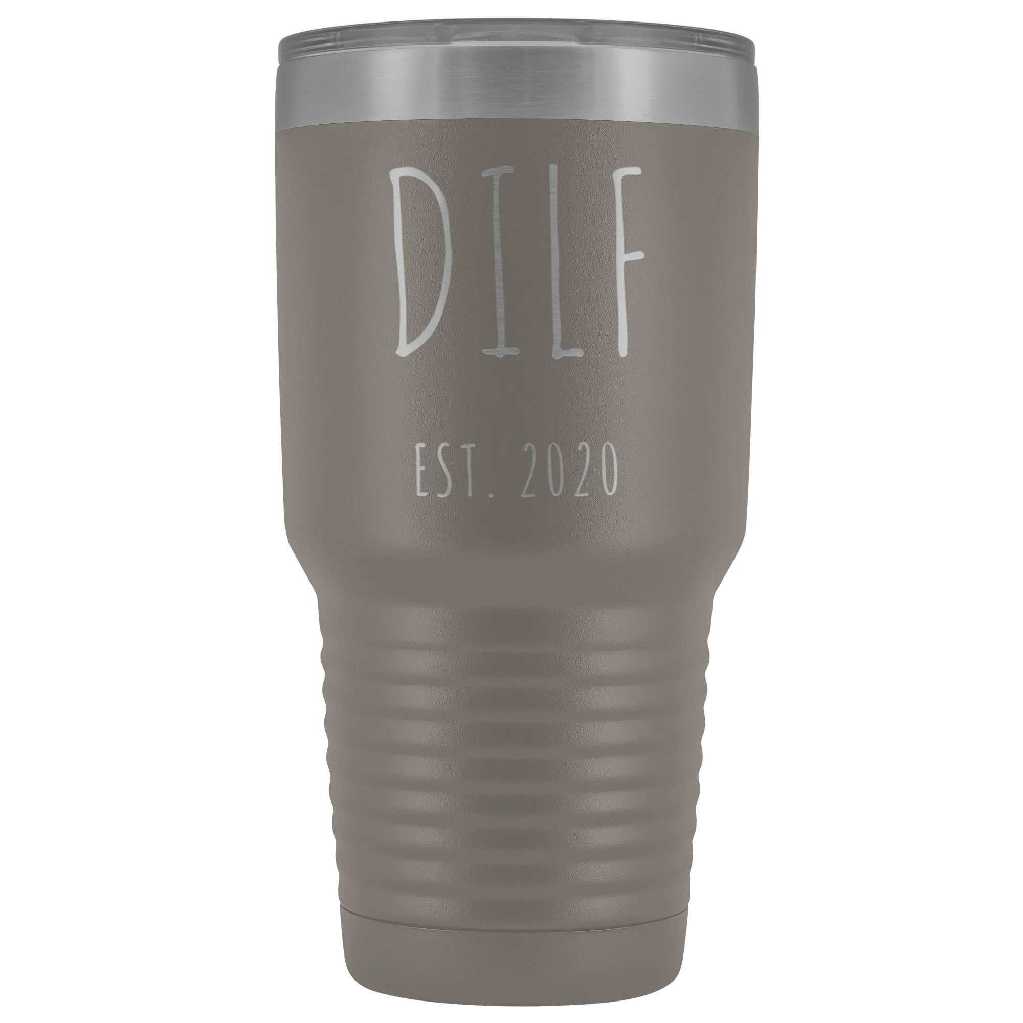 DILF Mug Present For New Dad Gifts Funny New Father Est 2020 Tumbler Metal Insulated Hot Cold Travel Coffee Cup 30oz BPA Free