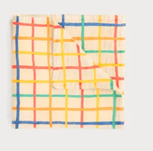 Ditto - Rainbow Check Large Muslin Swaddle Blanket