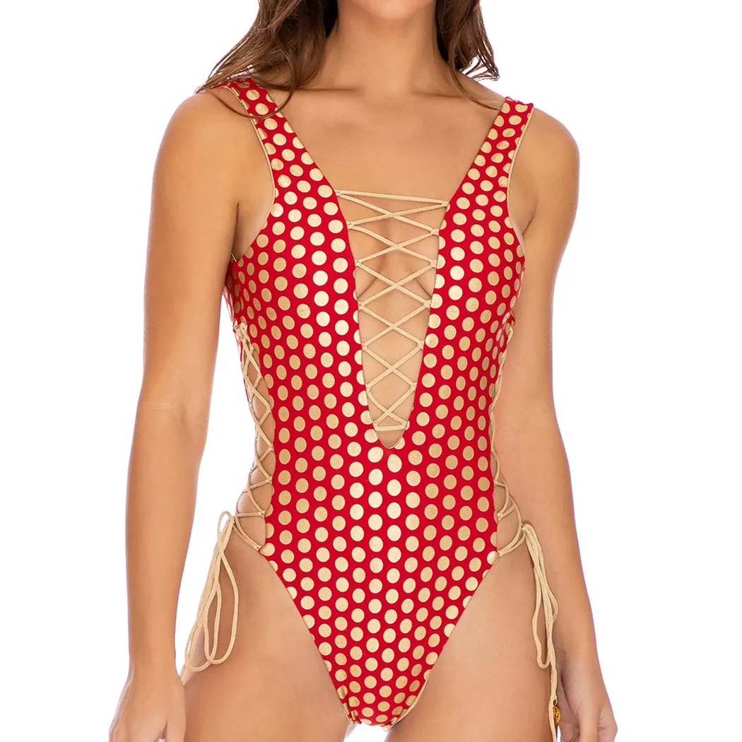 DOTTED DELIGHT - Open Side One Piece Bodysuit