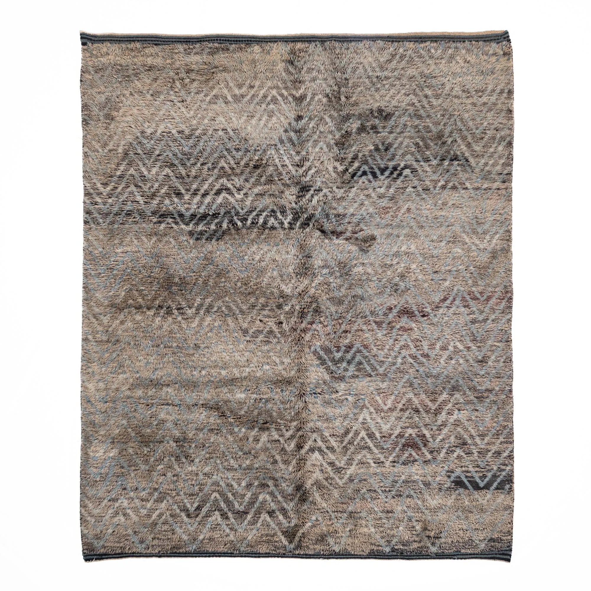 Earthen Zigzag - Luxury Shag Moroccan Rug