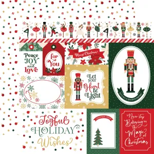 Echo Park - Nutcracker Christmas - 12x12 Single Sheet / Multi Journaling Cards