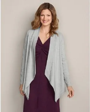 Eddie Bauer Gray Travex Solstice Wrap Open Front Cardigan Sweater Size XL