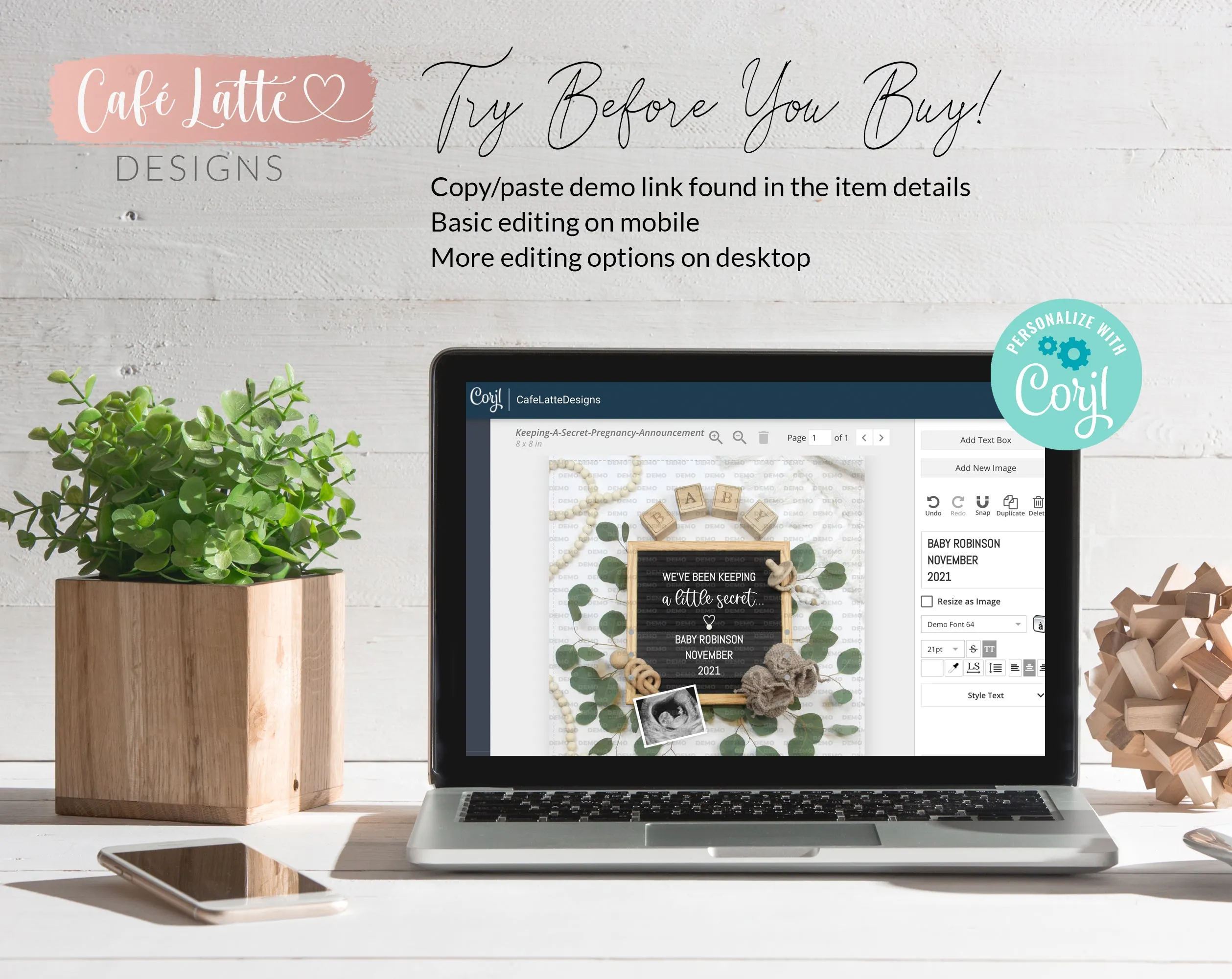 Editable Pregnancy Announcement Social Media, Keeping a Little Secret Letter Board Digital, Gender Neutral Baby, Eucalyptus, Printable DIY