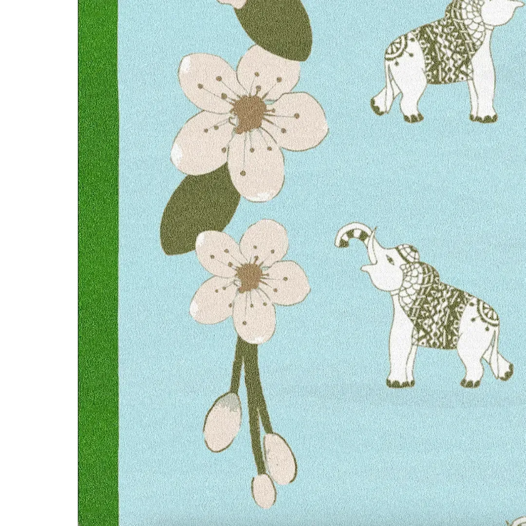Elephants in the Terrace Floral Hand Tufted Rug