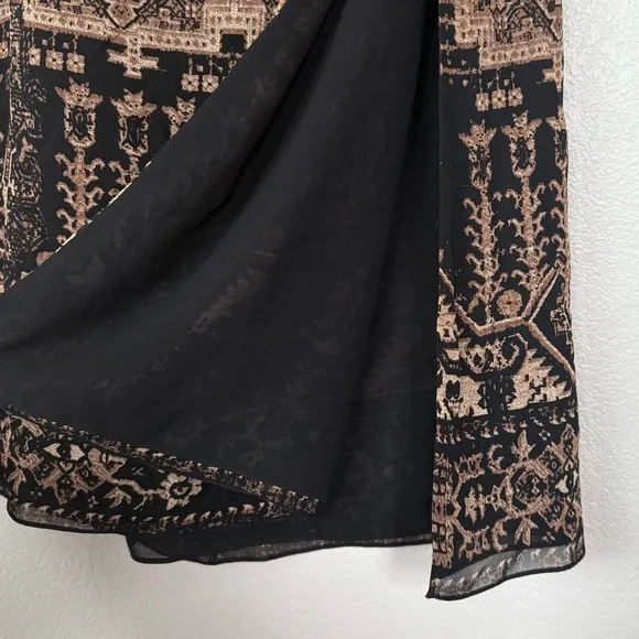 EMANUEL UNGARO VTG 16 14 L 100% Silk Geo Print Skirt • Lined • Long Maxi Length