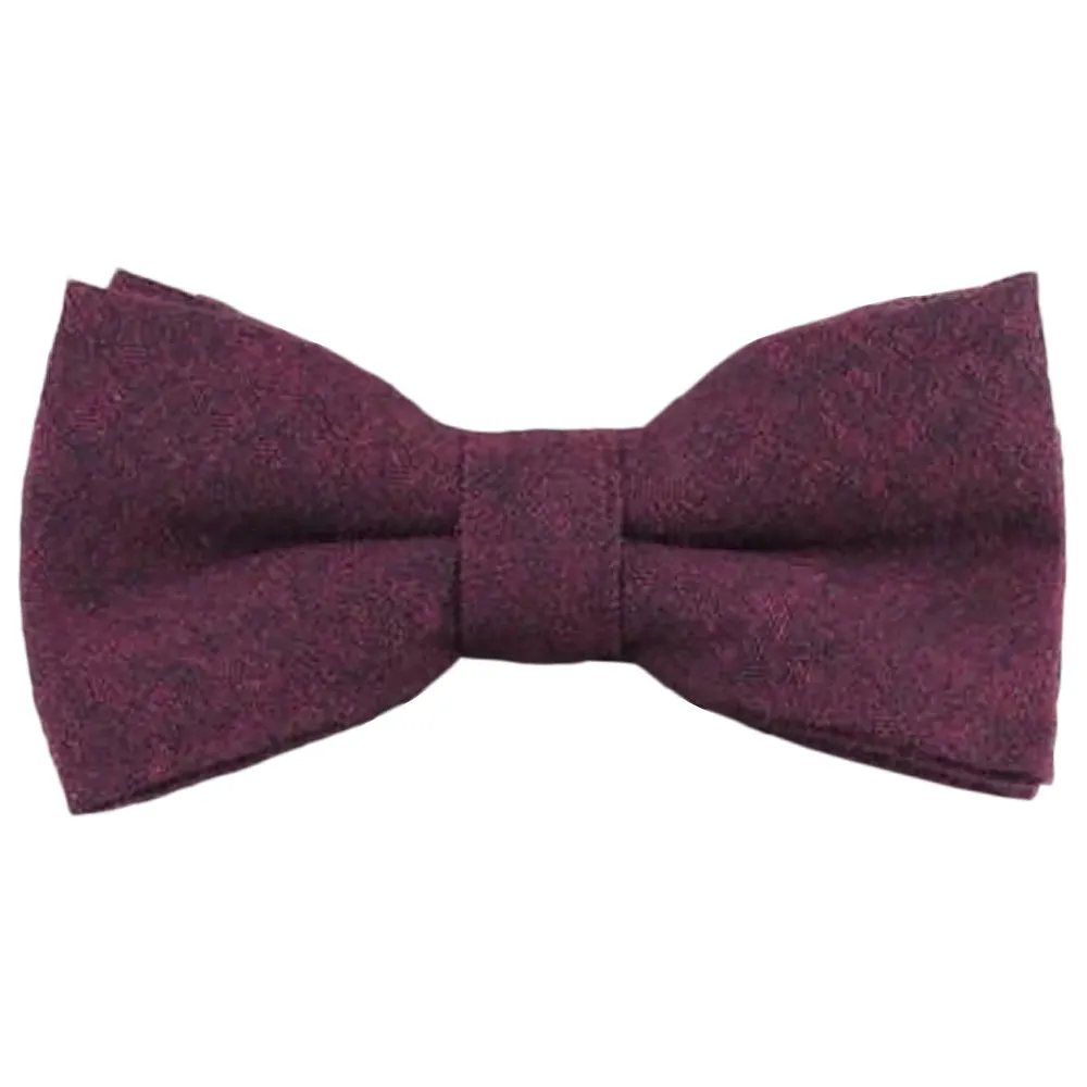 Emily Cotton Burgundy Bow Tie