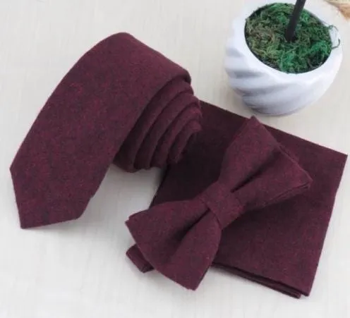Emily Cotton Burgundy Bow Tie