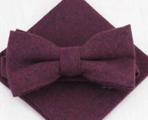 Emily Cotton Burgundy Bow Tie