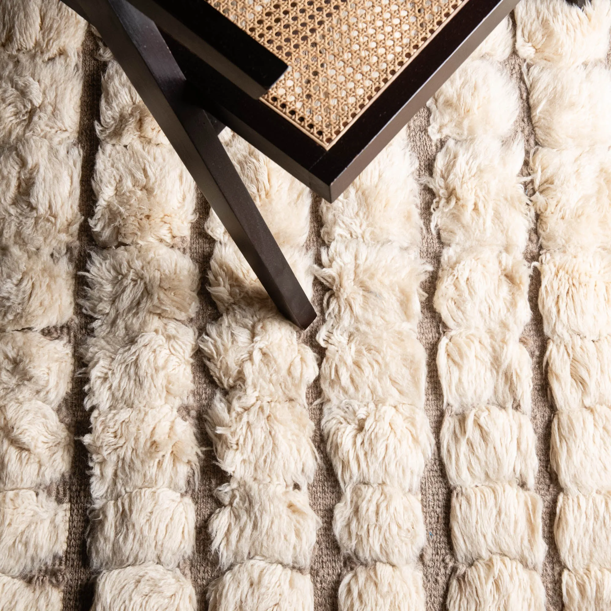 Engraved Gridlines -  Luxury Shag Moroccan Runner Rug