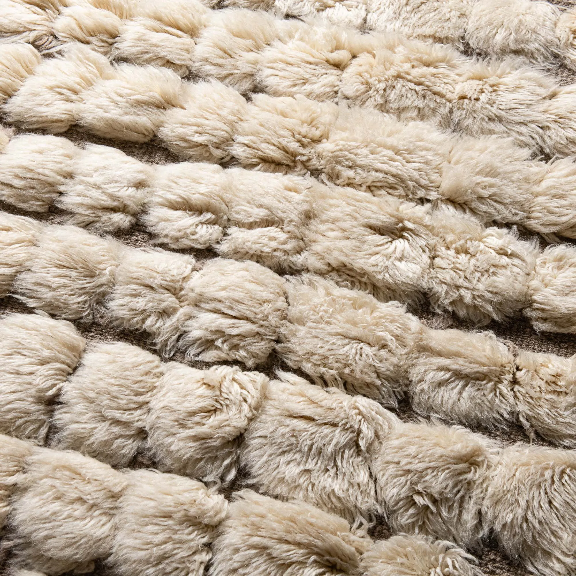 Engraved Gridlines -  Luxury Shag Moroccan Runner Rug