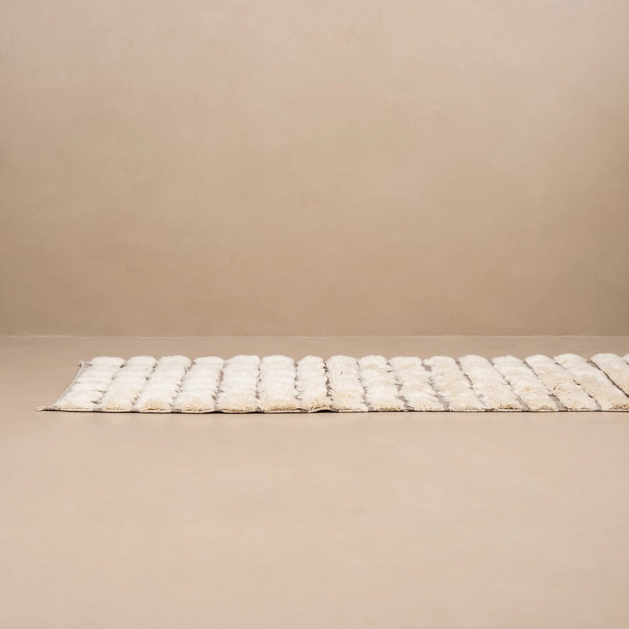 Engraved Gridlines -  Luxury Shag Moroccan Runner Rug