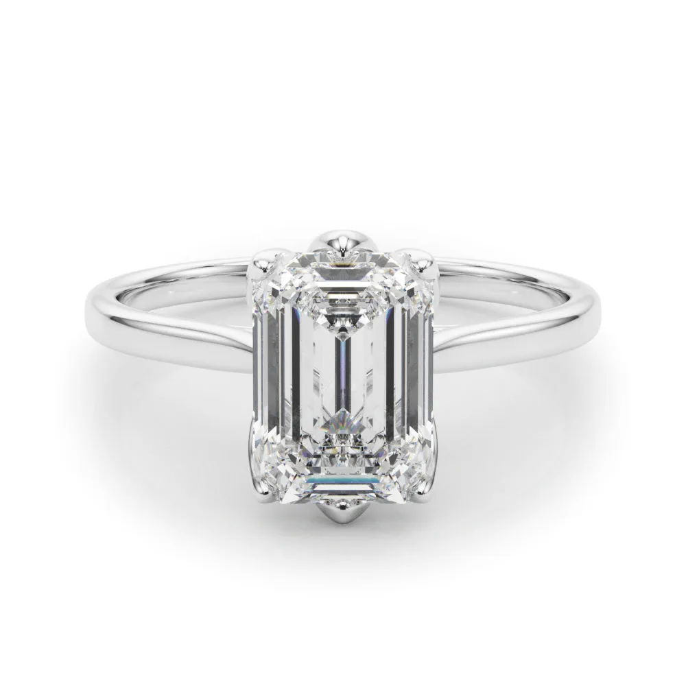 Esme Emerald Diamond Solitaire Engagement Ring