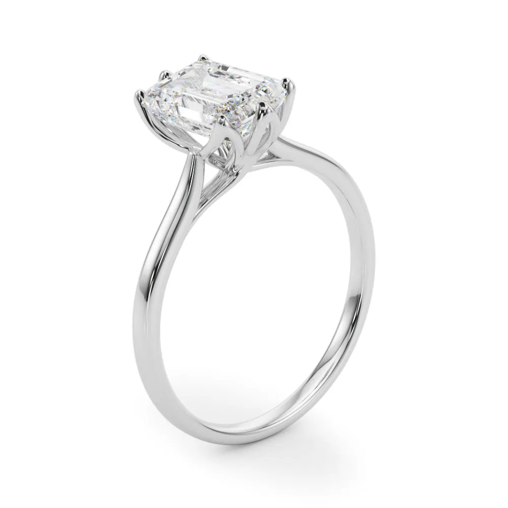 Esme Emerald Diamond Solitaire Engagement Ring