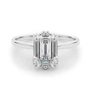 Esme Emerald Diamond Solitaire Engagement Ring