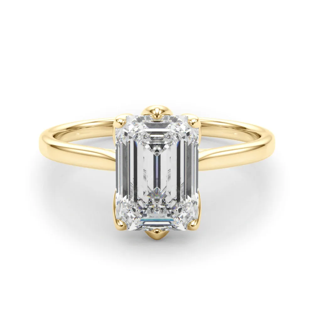 Esme Emerald Diamond Solitaire Engagement Ring
