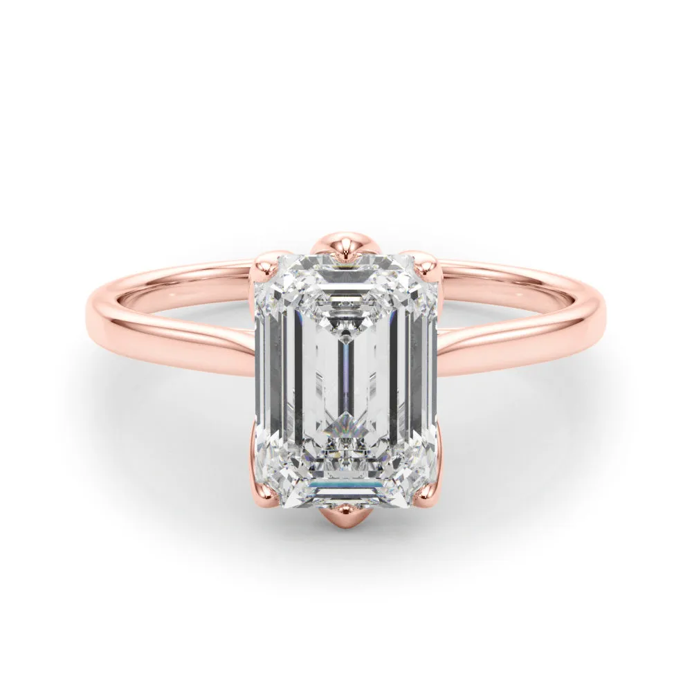 Esme Emerald Diamond Solitaire Engagement Ring