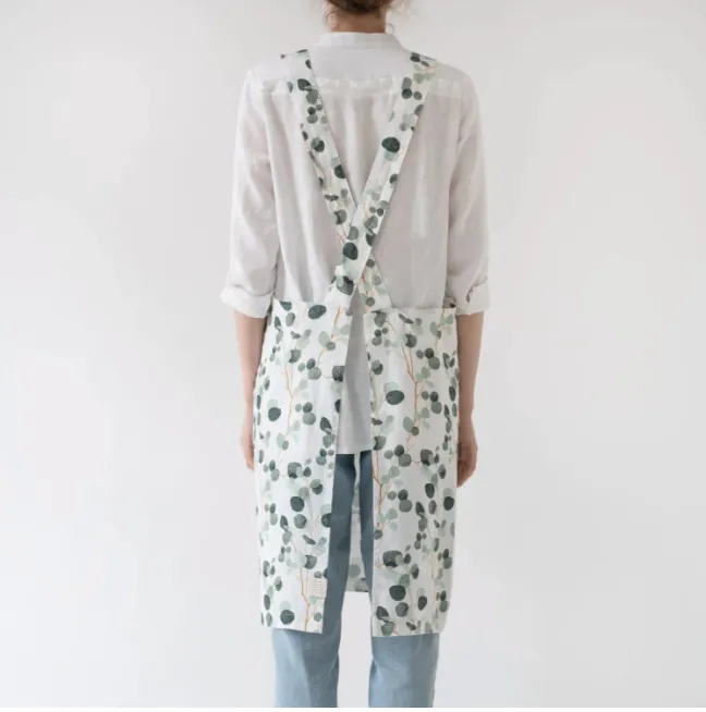 Eucalyptus Linen Crossback Apron