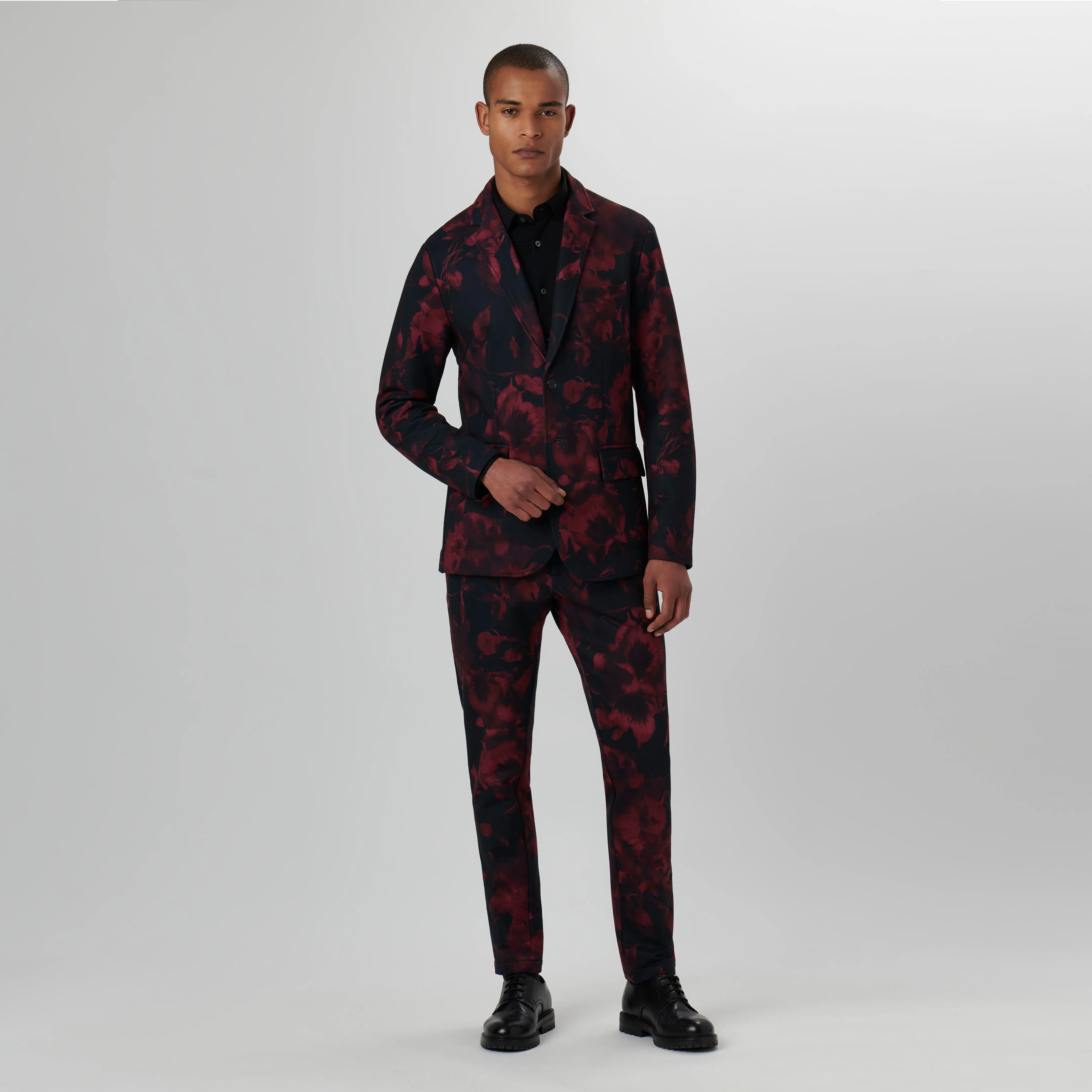 Floral Printed Two Button Blazer