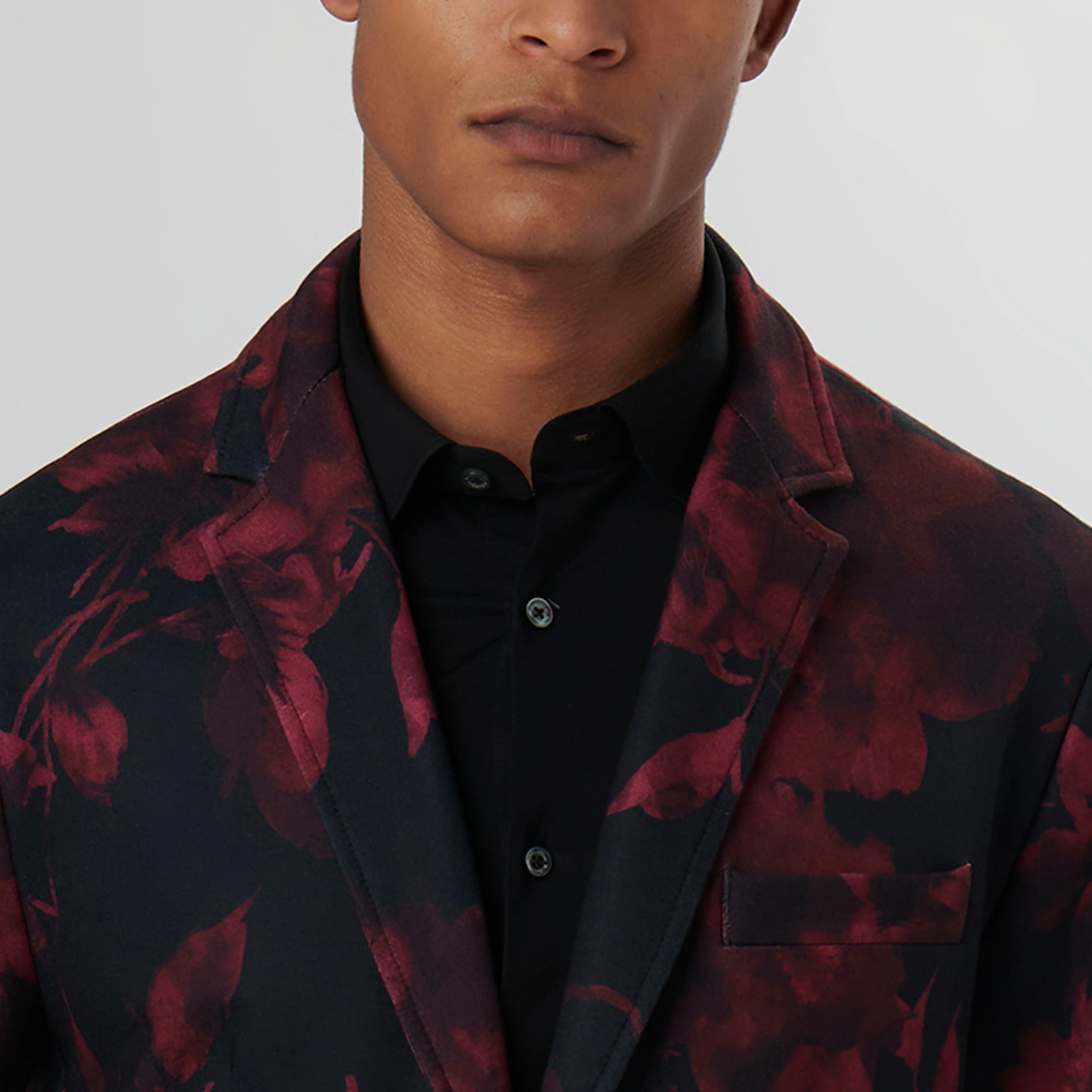 Floral Printed Two Button Blazer