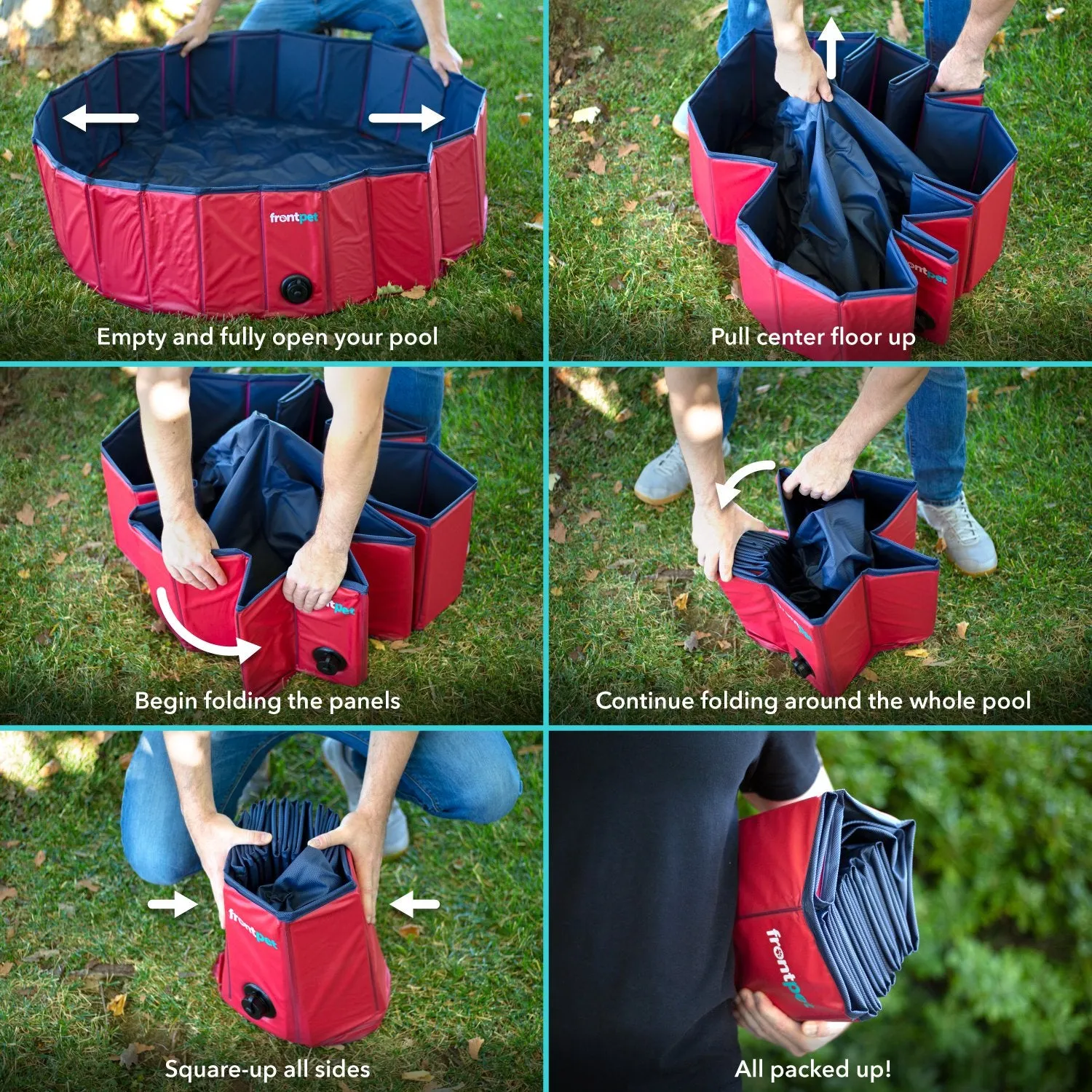 Folding Dog Pool with Drain Plug