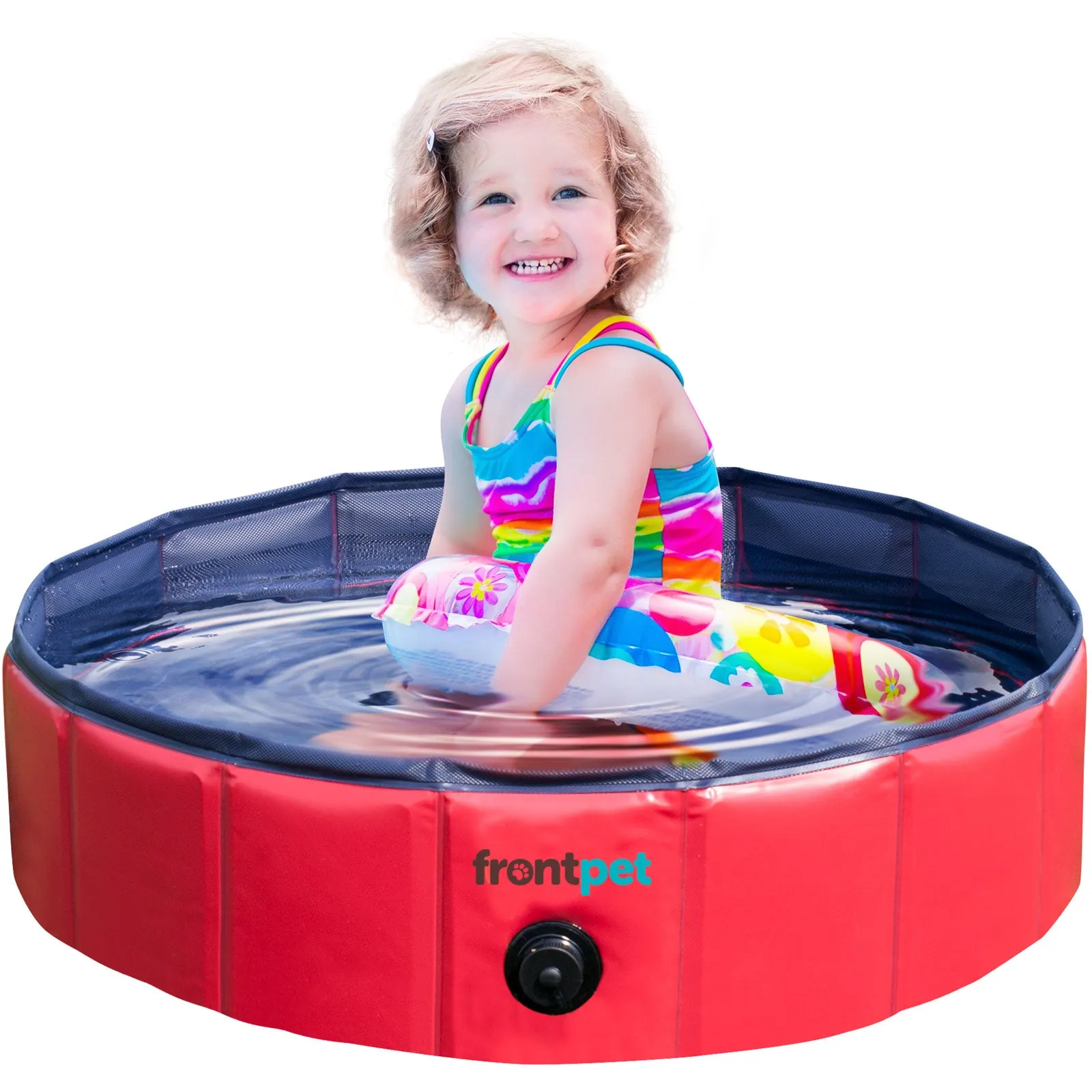 Folding Dog Pool with Drain Plug