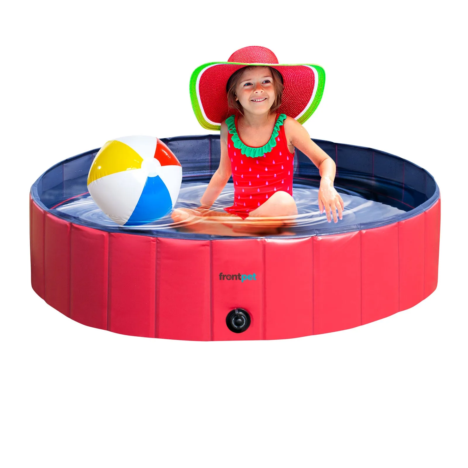 Folding Dog Pool with Drain Plug