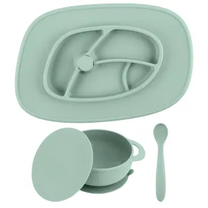 Foodie® Feeding Mat   Bowl Set: Sweet Sage