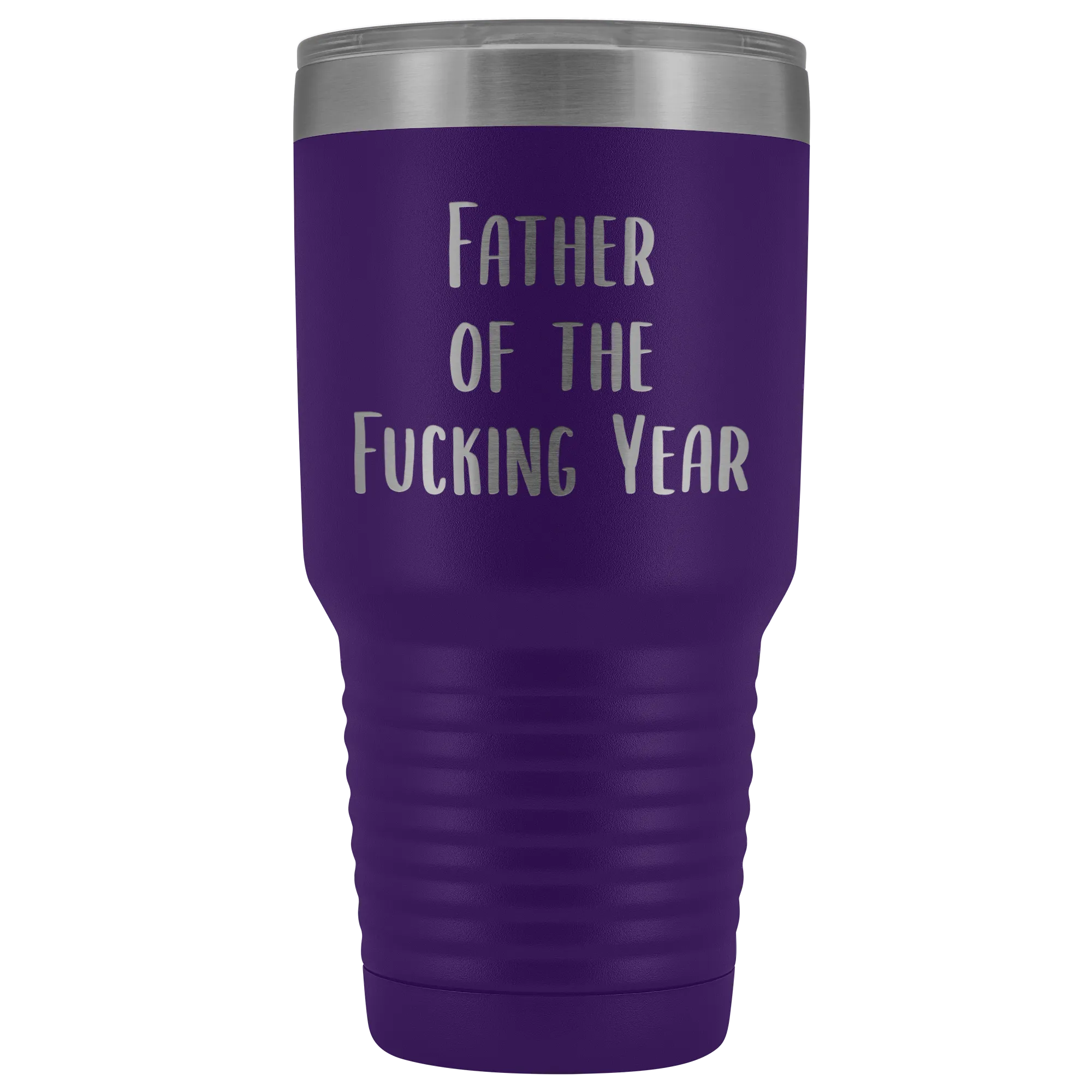 Funny Father's Day Mug Father of the Fucking Year Funny Dad Gifts Rude Dad Gift Idea Mature Profanity Cuss Words Swearing Tumbler Travel Coffee Cup 30oz BPA Free