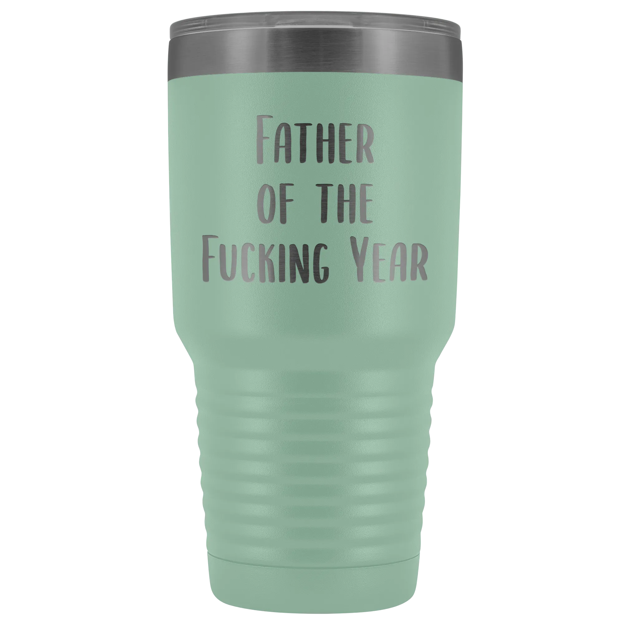 Funny Father's Day Mug Father of the Fucking Year Funny Dad Gifts Rude Dad Gift Idea Mature Profanity Cuss Words Swearing Tumbler Travel Coffee Cup 30oz BPA Free