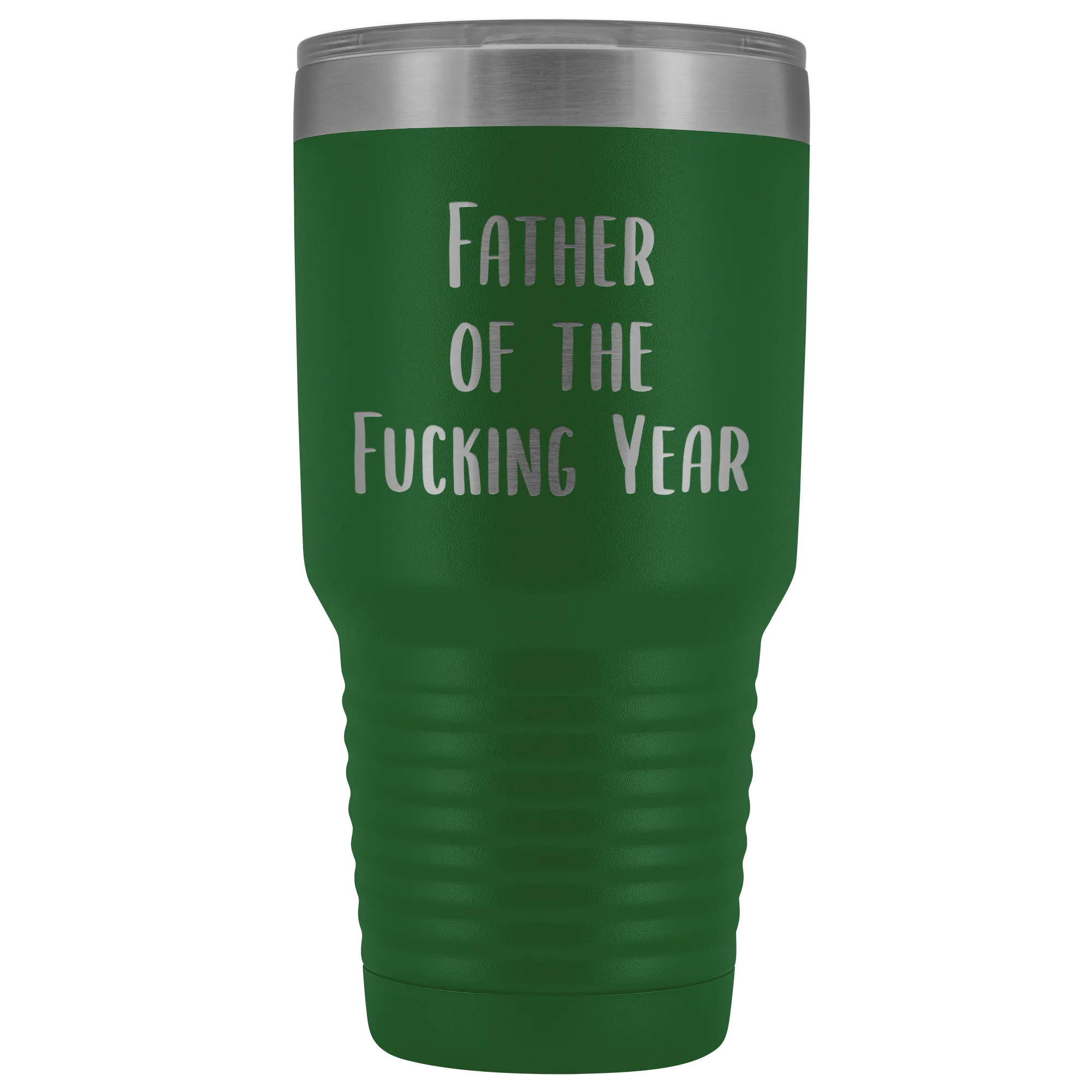 Funny Father's Day Mug Father of the Fucking Year Funny Dad Gifts Rude Dad Gift Idea Mature Profanity Cuss Words Swearing Tumbler Travel Coffee Cup 30oz BPA Free