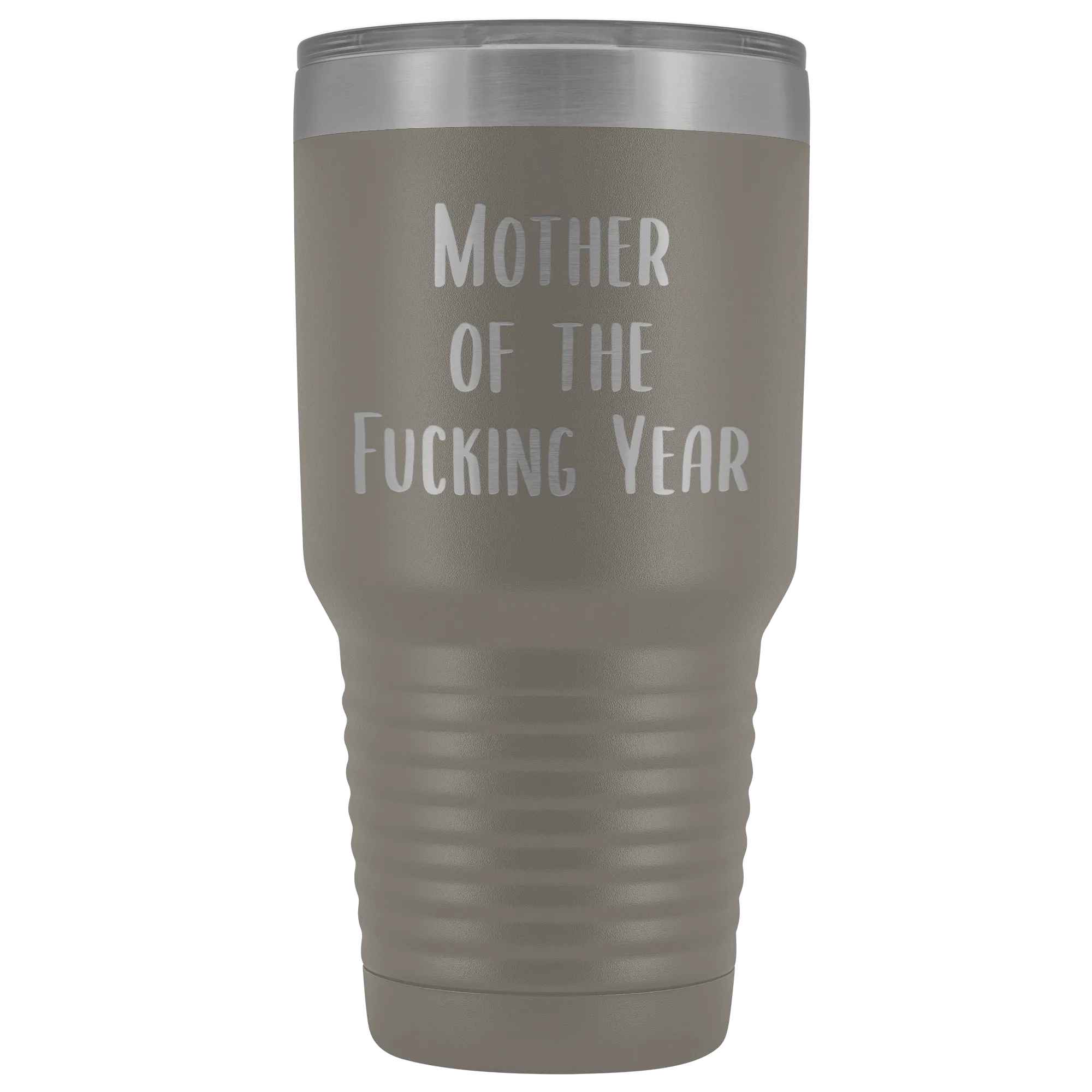 Funny Mother's Day Tumbler Mother of the Fucking Year Mug Mom Gifts Mature Swearing Metal Insulated Hot Cold Travel Coffee Cup 30oz BPA Free