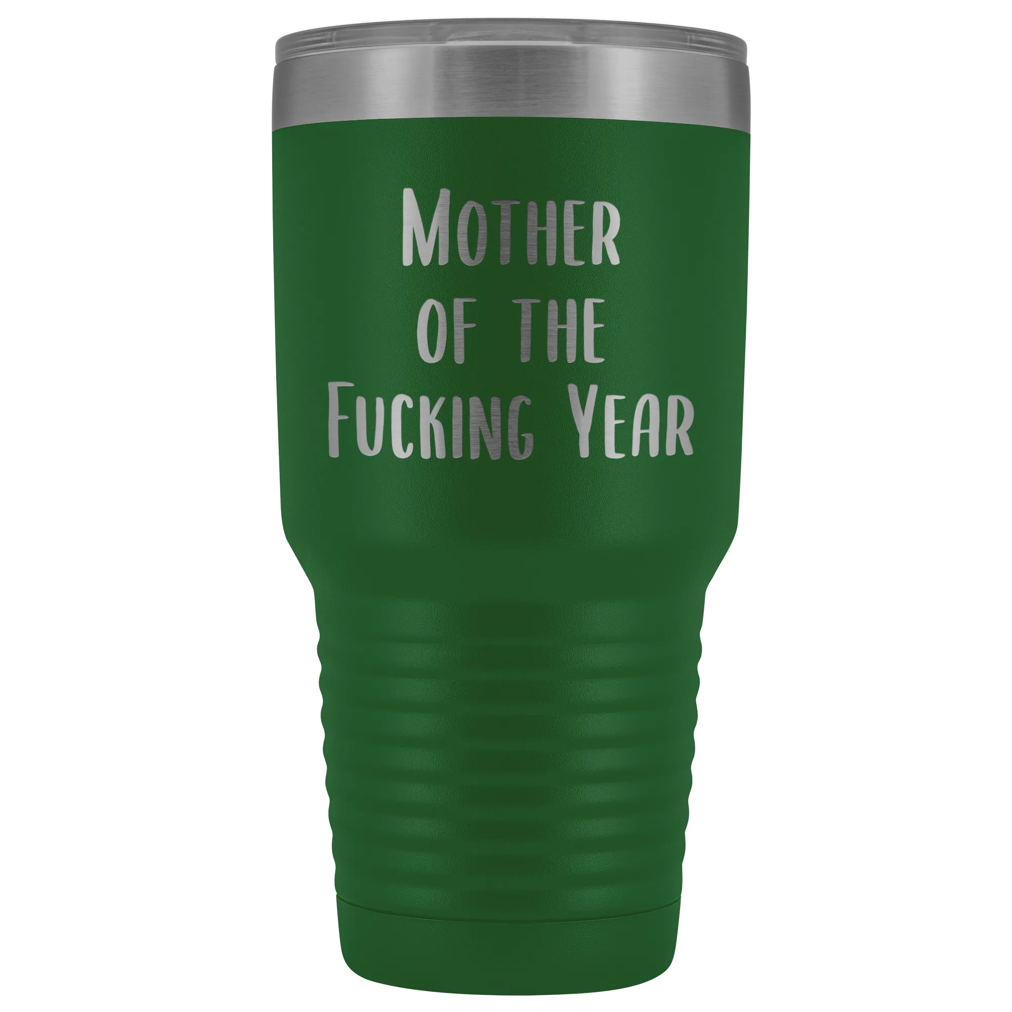 Funny Mother's Day Tumbler Mother of the Fucking Year Mug Mom Gifts Mature Swearing Metal Insulated Hot Cold Travel Coffee Cup 30oz BPA Free