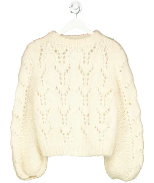Ganni Cream The Juilliard Wool Knit Jumper UK M