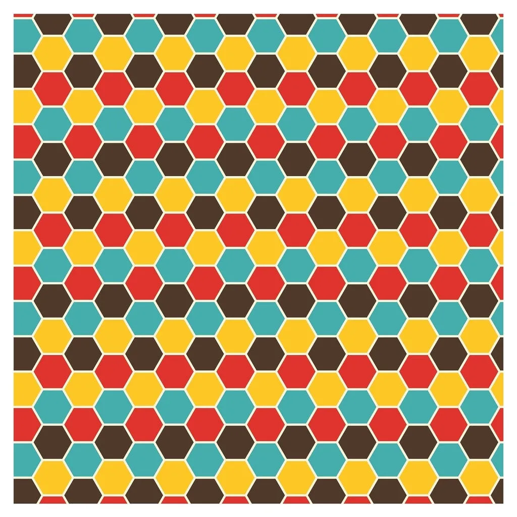 Geometric Buttercup and Ocean Adhesive Vinyl Sheet