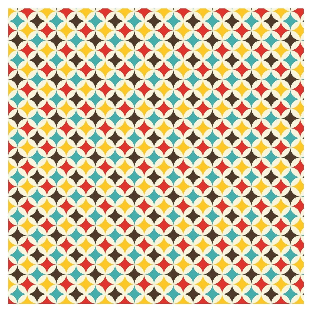 Geometric Buttercup and Ocean Adhesive Vinyl Sheet
