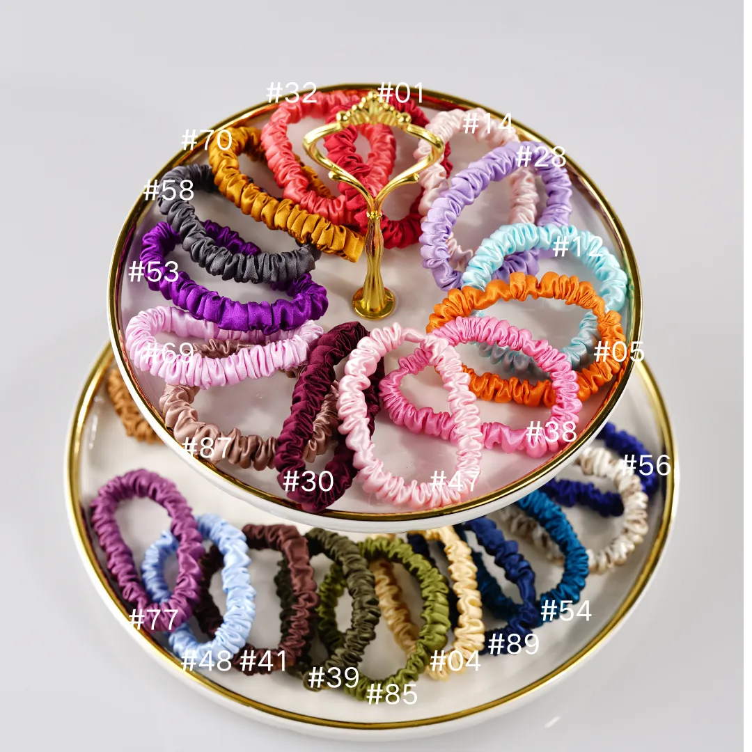 Golden silk scrunchies mini