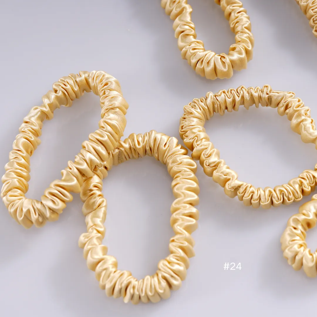 Golden silk scrunchies mini