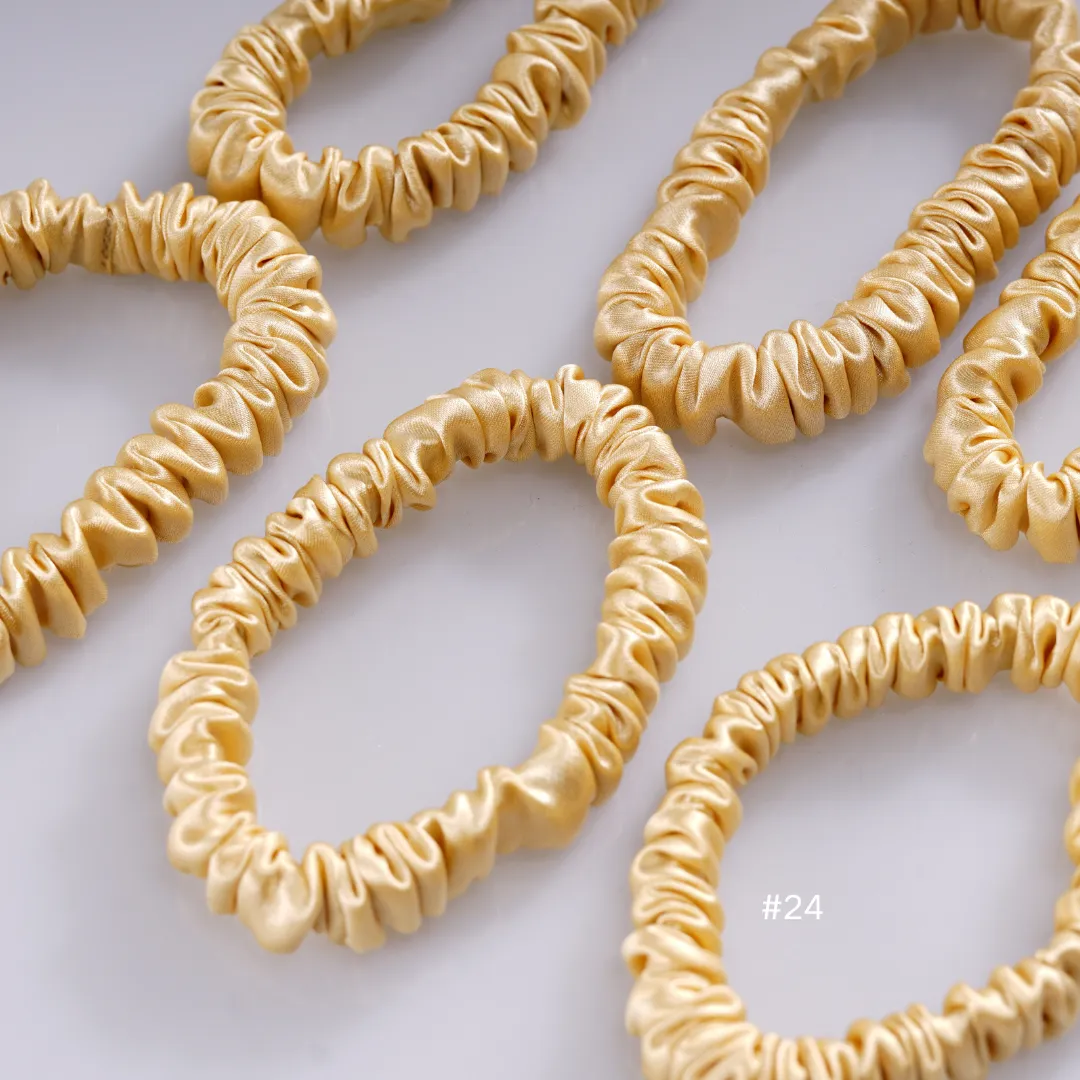 Golden silk scrunchies mini