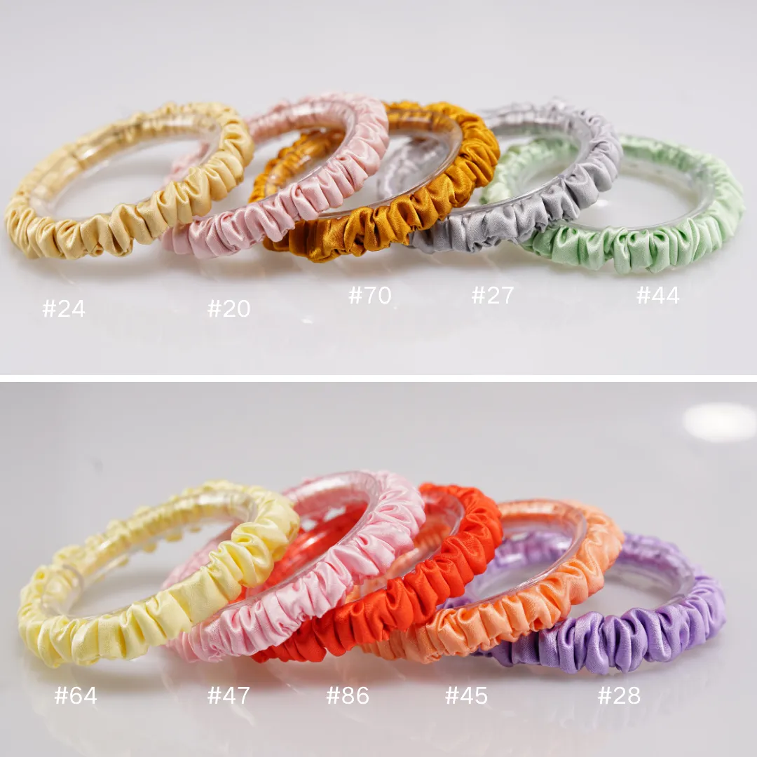 Golden silk scrunchies mini