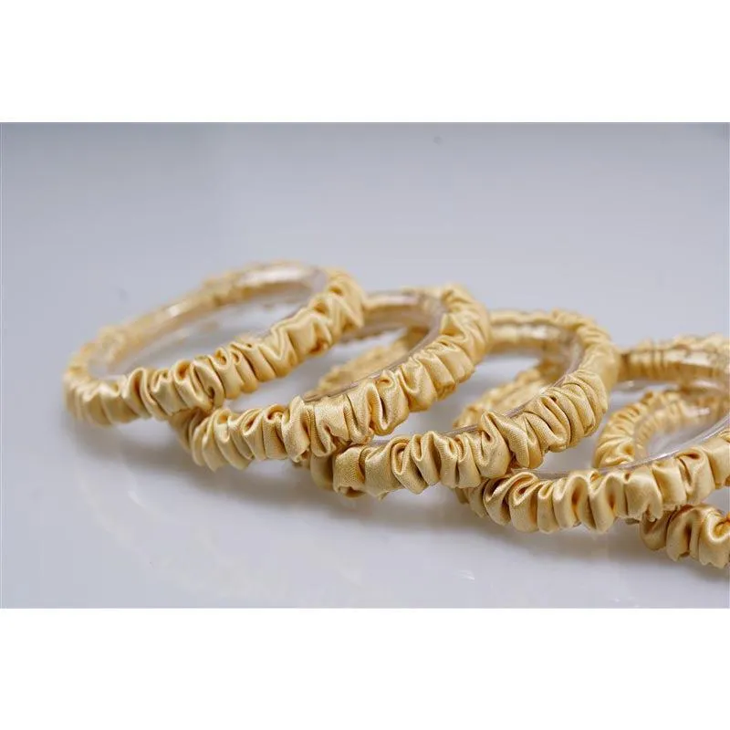 Golden silk scrunchies mini