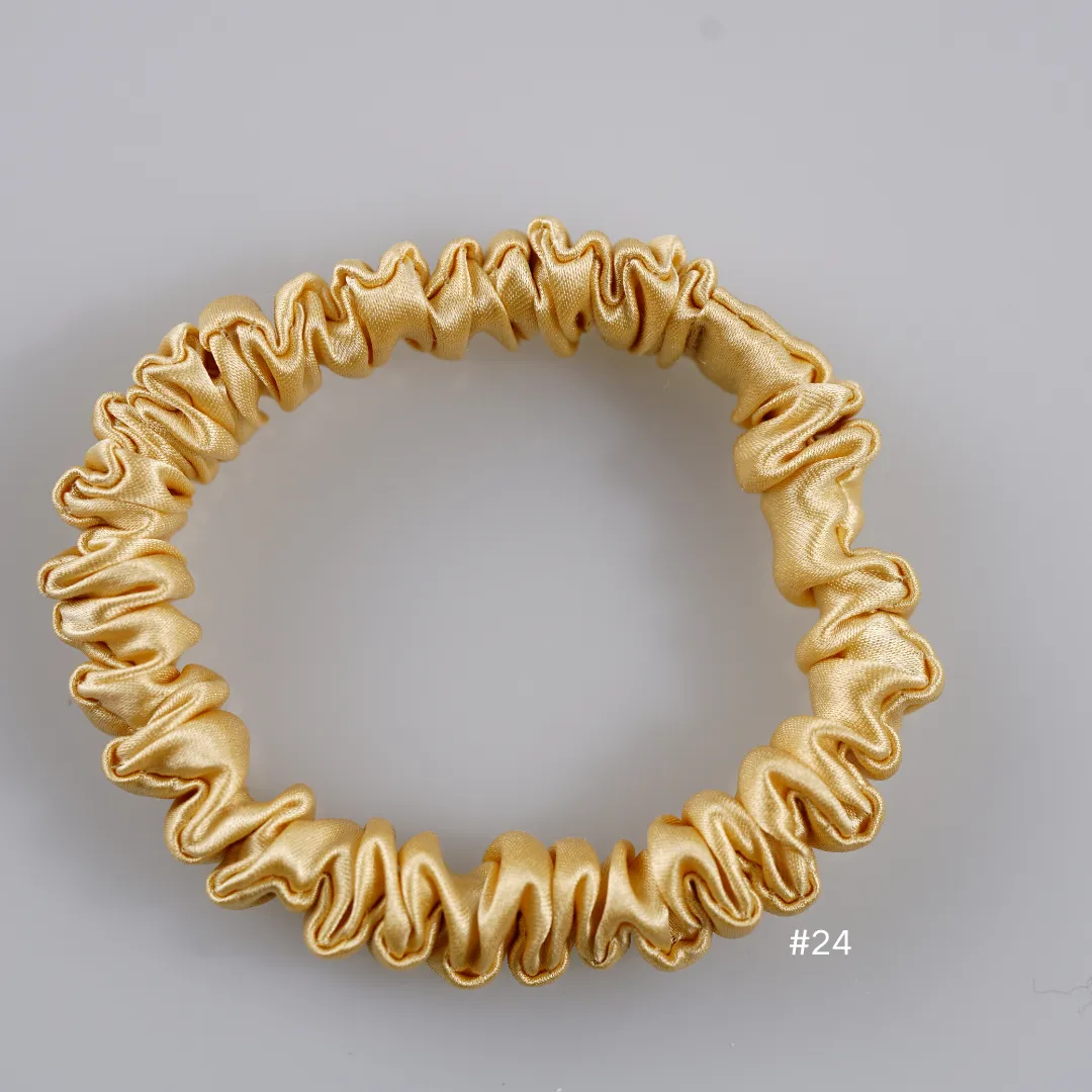 Golden silk scrunchies mini