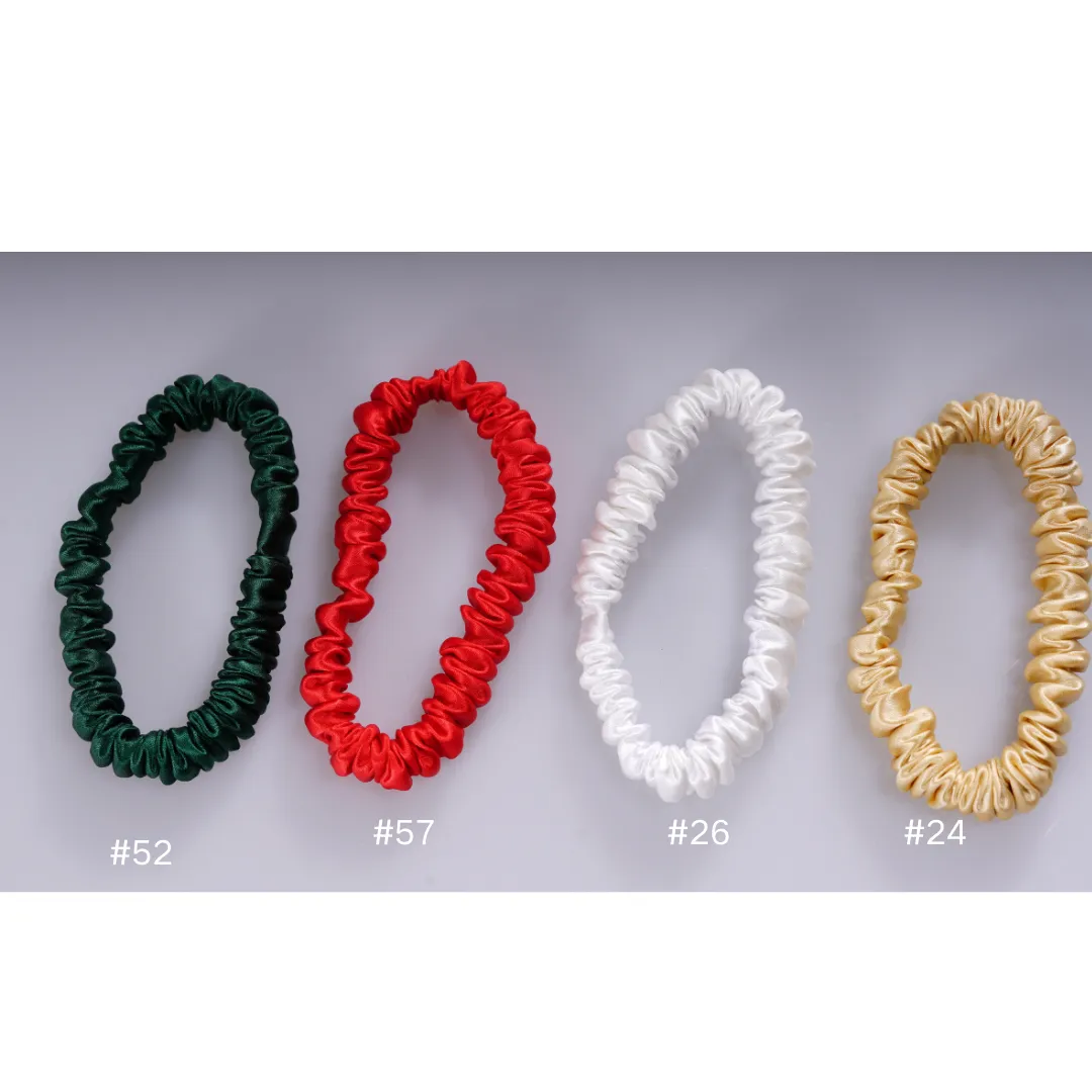 Golden silk scrunchies mini