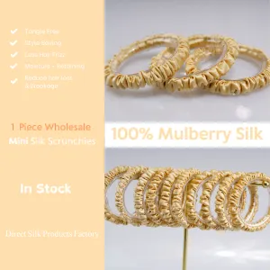Golden silk scrunchies mini