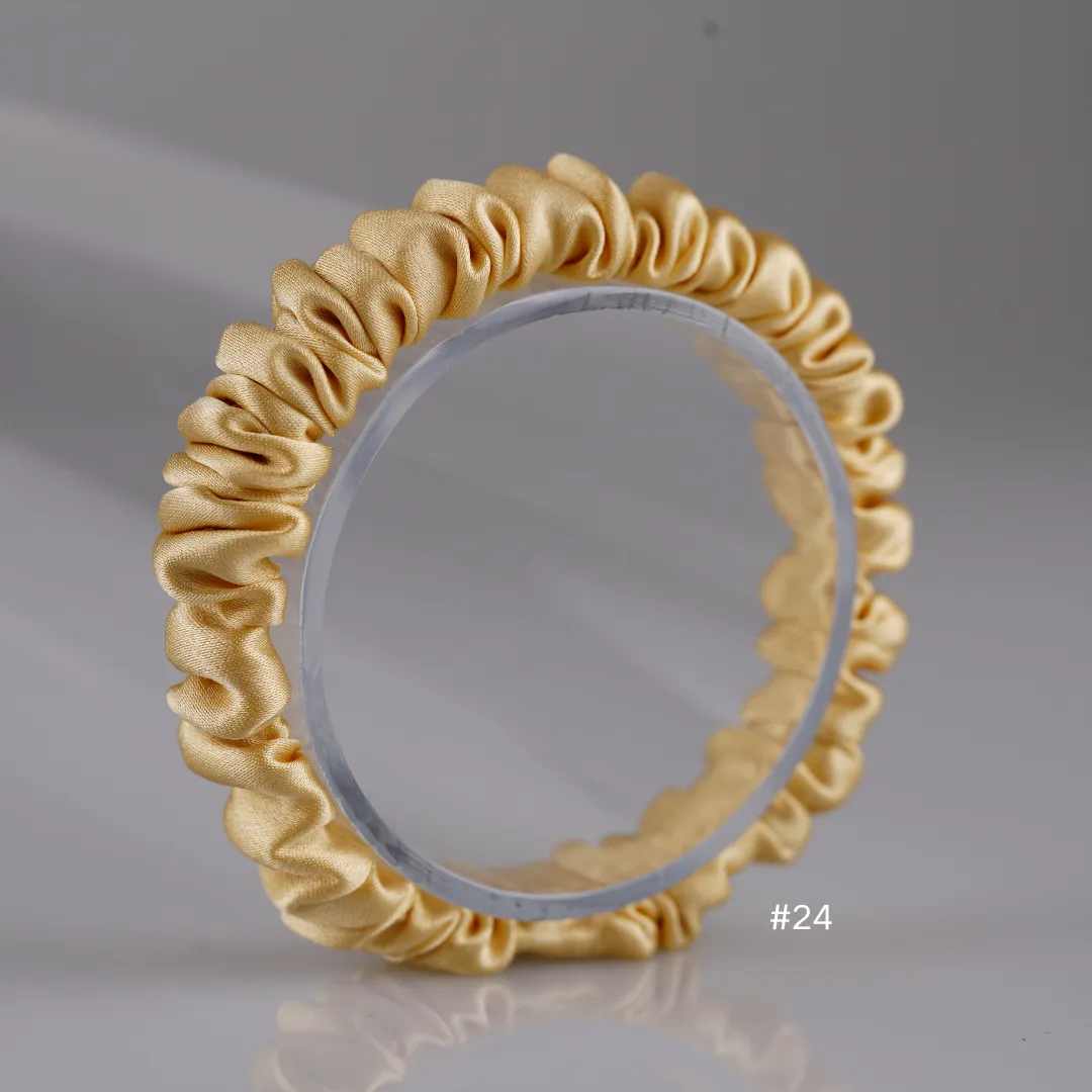 Golden silk scrunchies mini