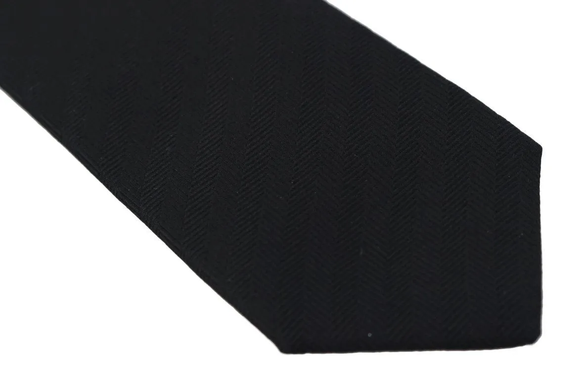 Gray Silk Patterned Tie