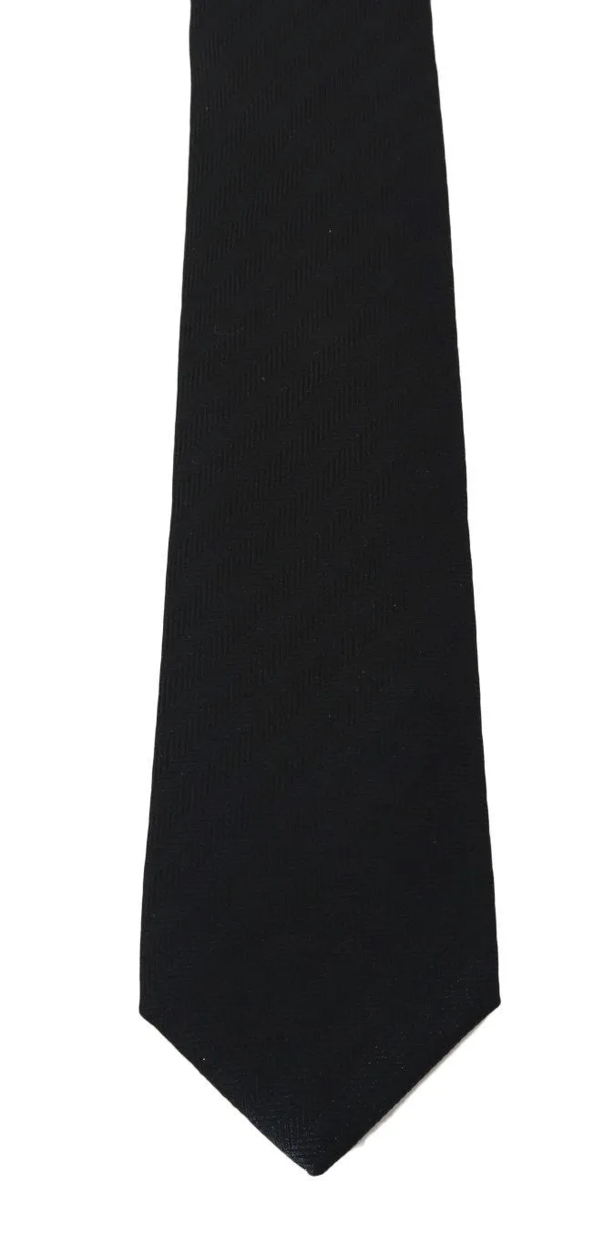 Gray Silk Patterned Tie