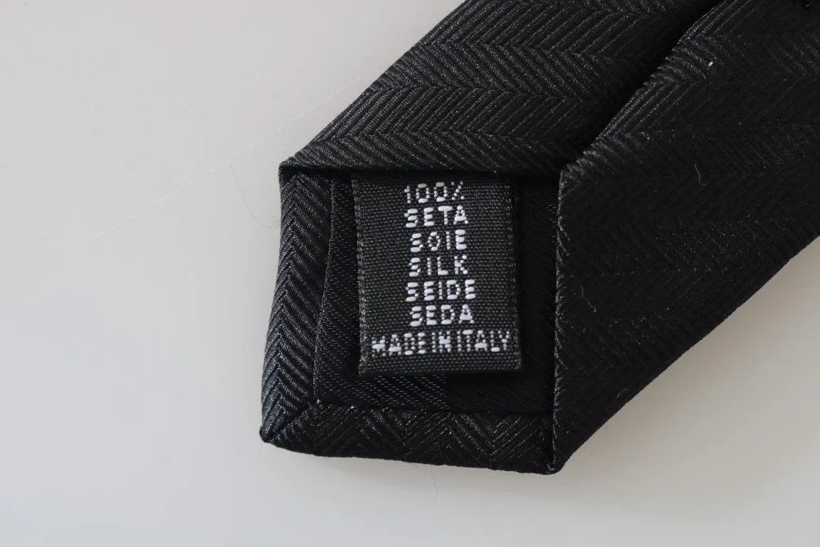 Gray Silk Patterned Tie